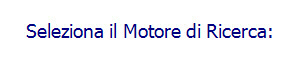Seleziona il Motore di Ricerca: